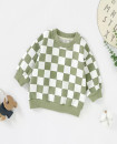 Toddler Pullover Drop Sleeve Elastic Plaid Pants Organic Cotton French Terry